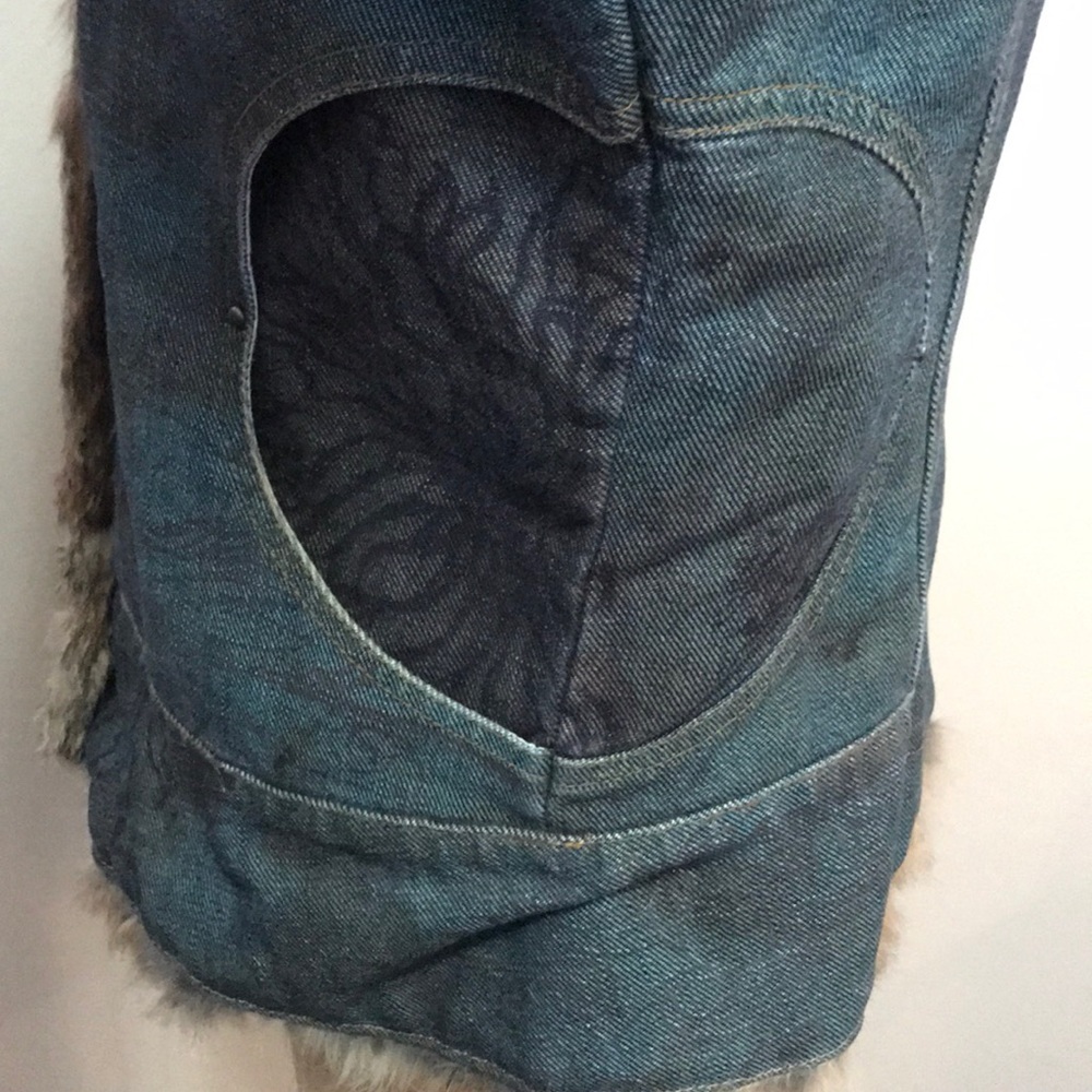 Roberto Cavalli Denim Rabbit Fur Lined Jacket - Picture 10 of 16